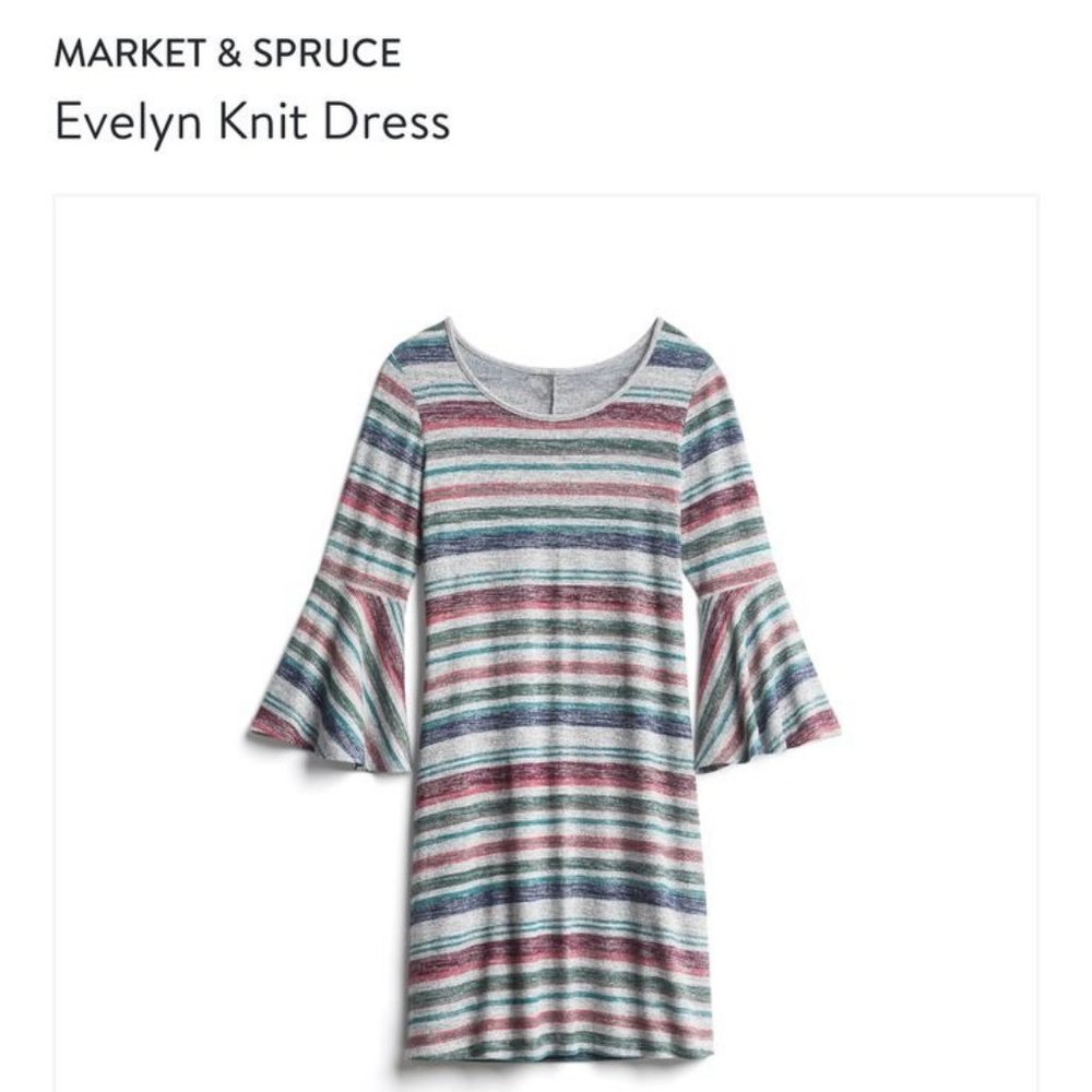 Market & Spruce 'Evelyn' Striped Knit Dress with Bell Sleeves
